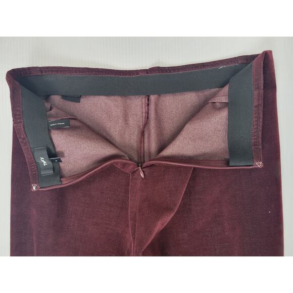 Theory H0804220 Navalane Casual‎ Velvet Maroon Stretch Back Zip Pants Womens 6 - Picture 8 of 12